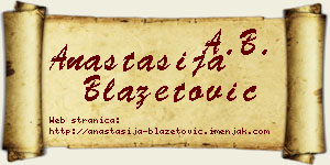 Anastasija Blažetović vizit kartica